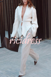 Retro V-neck Long-sleeved Sexy Hollow Loose Knitted Cardigan