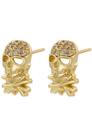 Halloween Zircon Skull Stud Earrings