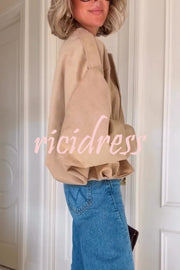 Fashion Lapel Long-sleeved Casual Bomber Jacket