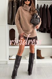 Breezy City Knit Turtleneck Long Sleeve Relaxed Sweater
