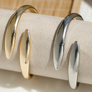 Polished Textured Stretch Open Bracelet