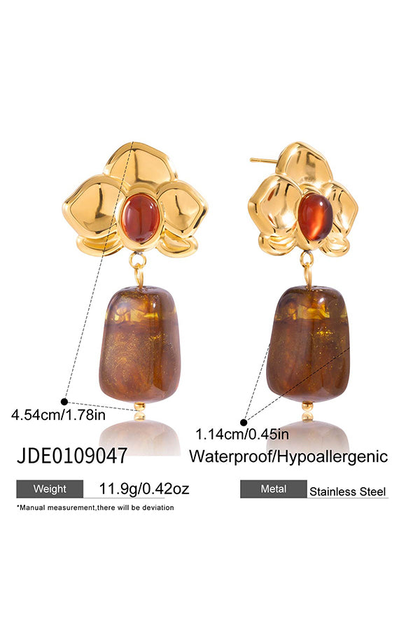 Stylish and Exquisite Titanium Steel Resin Earrings