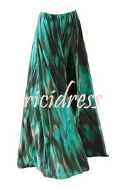 Unique Printed High Slit Beach Maxi Dress