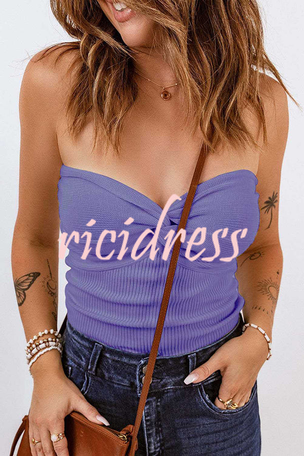 Sexy Tube Knit Ribbed Slim Backless Tank Top