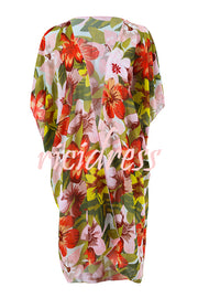 Floral Print Loose Fit Holiday Cover Up