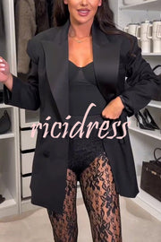 Chic Style Floral Lace See-through High Rise Elastic Waist Tapered Pants