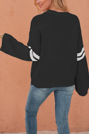 Fashionable Heart-shaped Jacquard Long-sleeved Loose Knit Sweater