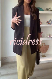 City Phantom Button Up Long Sleeve Lapel Loose Blazer