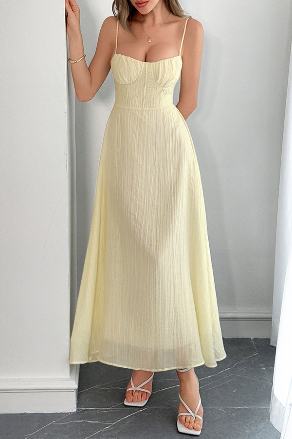 Solid Color Halter Backless Lace-up Holiday Slim Maxi Dress