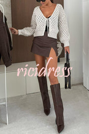 Perfect Match High Rise Zipper Waist Side Slit Skort