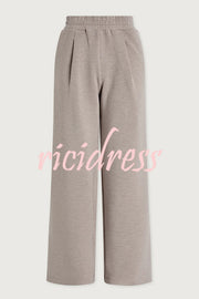 Berner High-Neck Long Sleeve Side Zipper Sweatshirt and Elastic Waist Pocketed Loose Pants Set