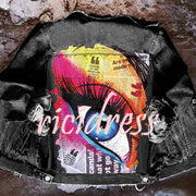 Halloween Print Long Sleeve Denim Jacket