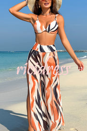 Unique Print Sexy Stretch Two-Piece Bikini Swimsuit