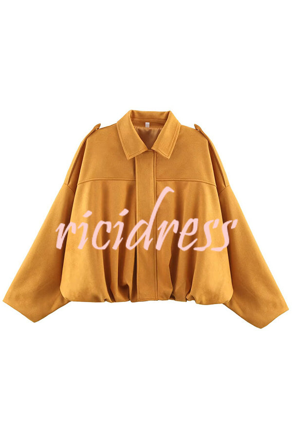 Fashion Lapel Long-sleeved Casual Bomber Jacket
