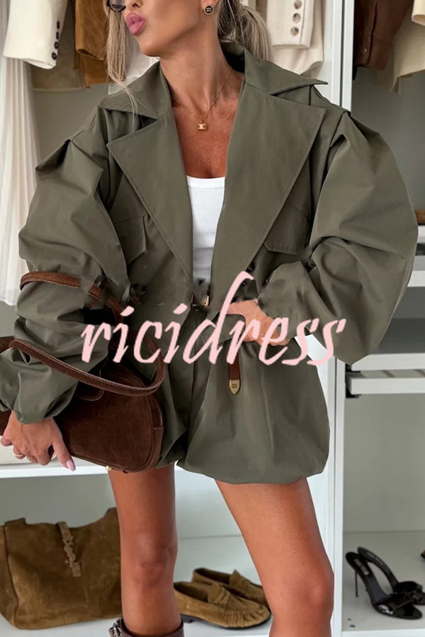 Fashion Style High Rise Elastic Waist Pocketed  Bloomer Shorts