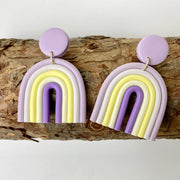 Rainbow colored polymer earrings