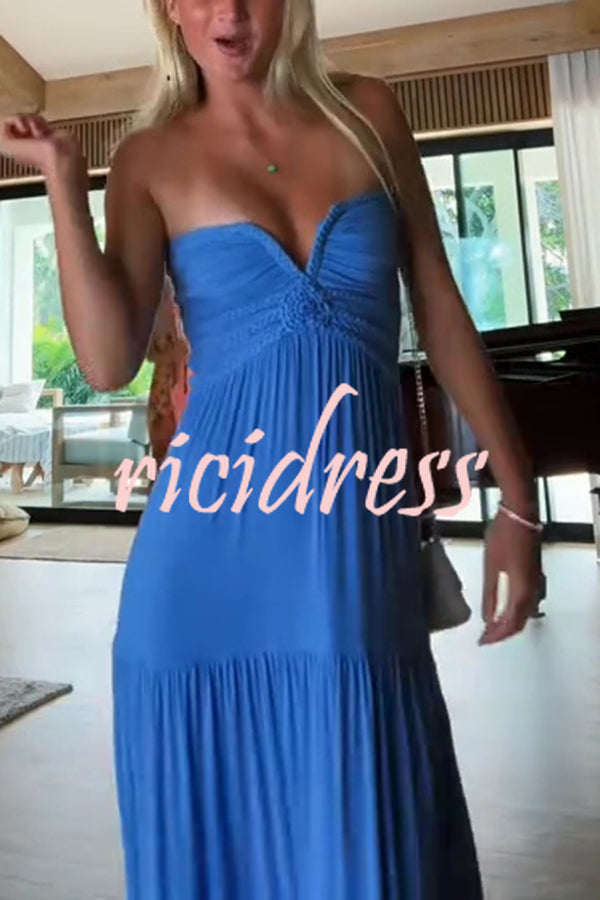 Sexy Sleeveless Off-shoulder Braided Elegant Maxi Dress