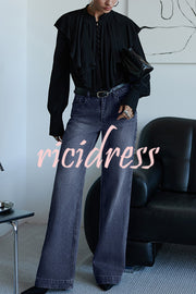 Court-style Draped Ruffled Elegant Chiffon Blouse