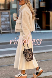 Snuggle Mode Faux Fur Zip Up Long Sleeve Pocket Teddy Jacket