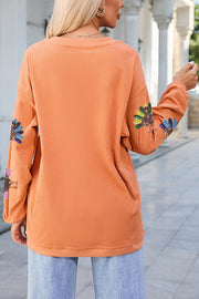 Colorful Turkey Sequin Print Loose Long-sleeved Sweatshirt