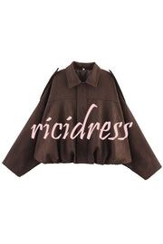 Fashion Lapel Long-sleeved Casual Bomber Jacket