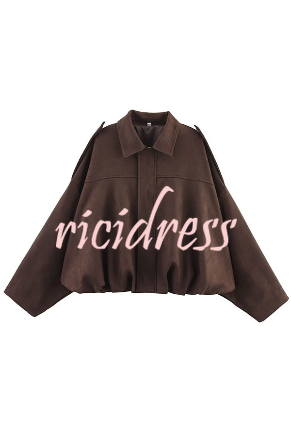 Fashion Lapel Long-sleeved Casual Bomber Jacket