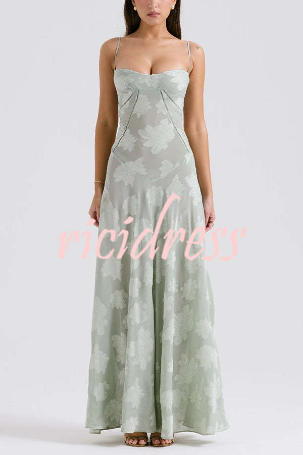 Fashion Sexy Suspenders See-through Holiday Slim Maxi Dress