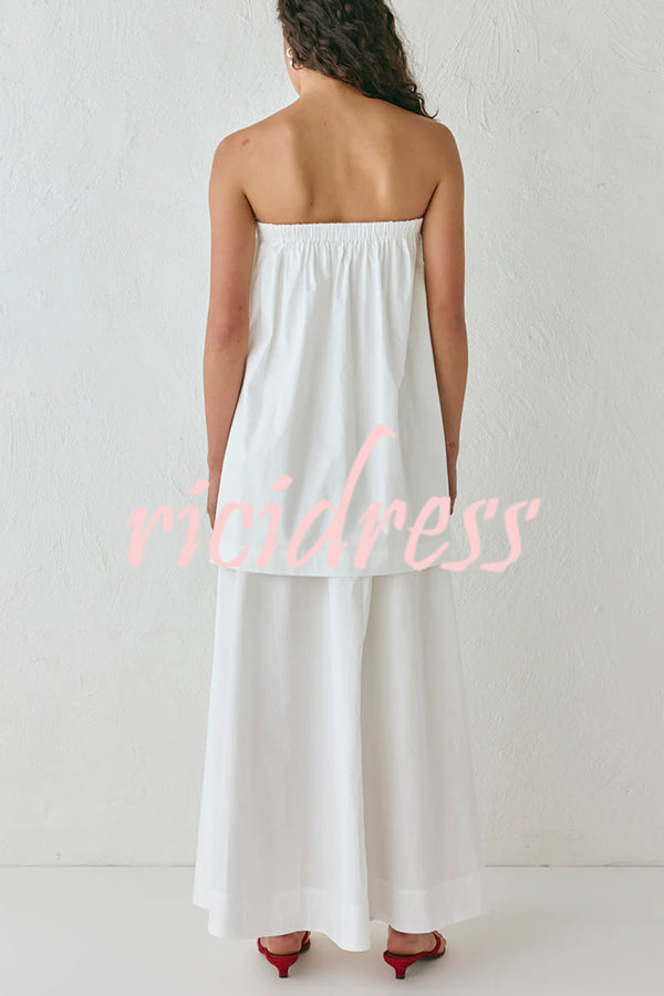 Hali Cotton Blend Elastic Bust Double Layered A-line Maxi Dress