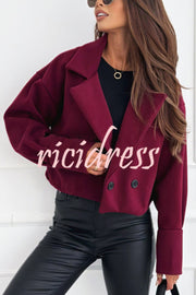 Fashionable Solid Color Lapel Short Blazer