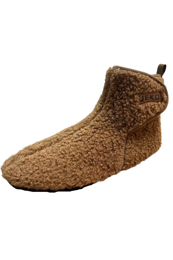 Fashionable Velcro Home Non-slip Plush Warm Snow Boots