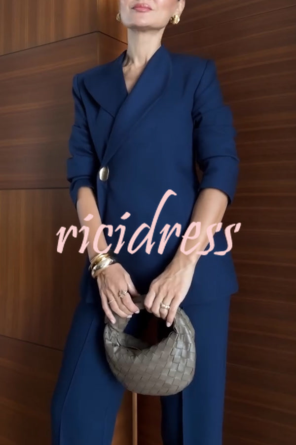 Exquisite and Fashionable Stand Lapel Neck Metal Button Long Sleeve Blazer