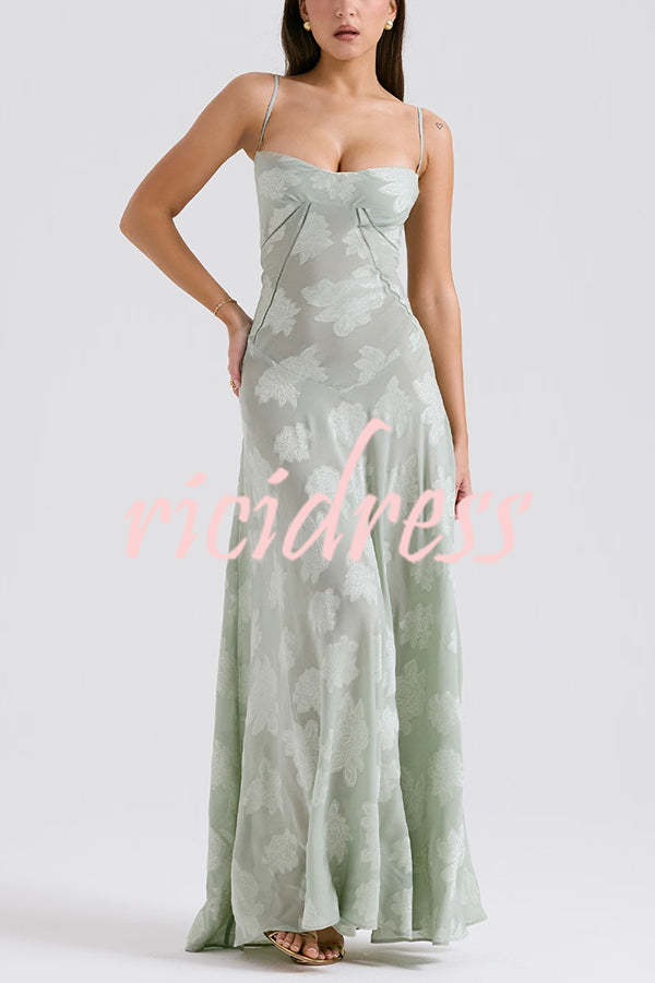 Fashion Sexy Suspenders See-through Holiday Slim Maxi Dress