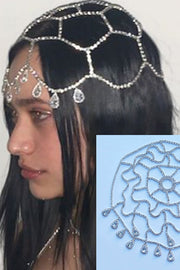Rhinestone Tassel Mesh Headband