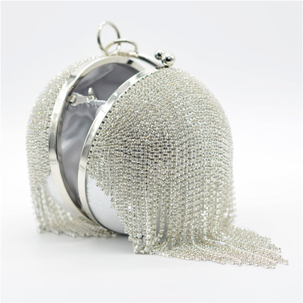 Fashionable Tassel Diamond Ball Evening Handbag