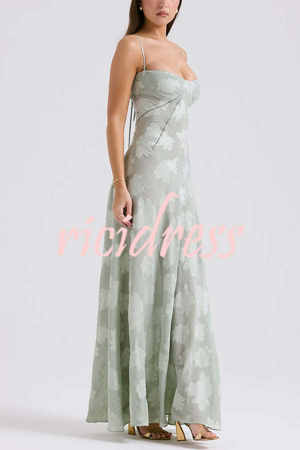 Fashion Sexy Suspenders See-through Holiday Slim Maxi Dress
