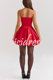 Stylish Sleeveless Off-shoulder Elegant Large Bow Mini Dress