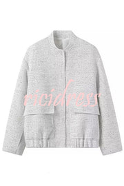 Fashion Sequin Long Sleeve Casual Pocket Loose Jacket