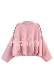 Fashion Lapel Long-sleeved Casual Bomber Jacket