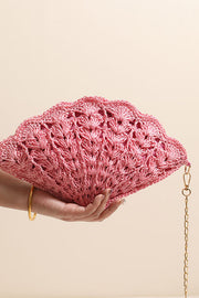 Fairy Shell Hollowed-Out Crossbody Straw Bag