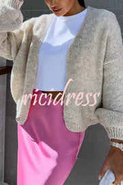 Solid Color Casual Long Sleeve Knitted Cardigan