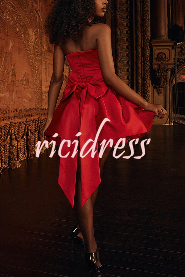 Stylish Sleeveless Off-shoulder Elegant Large Bow Mini Dress