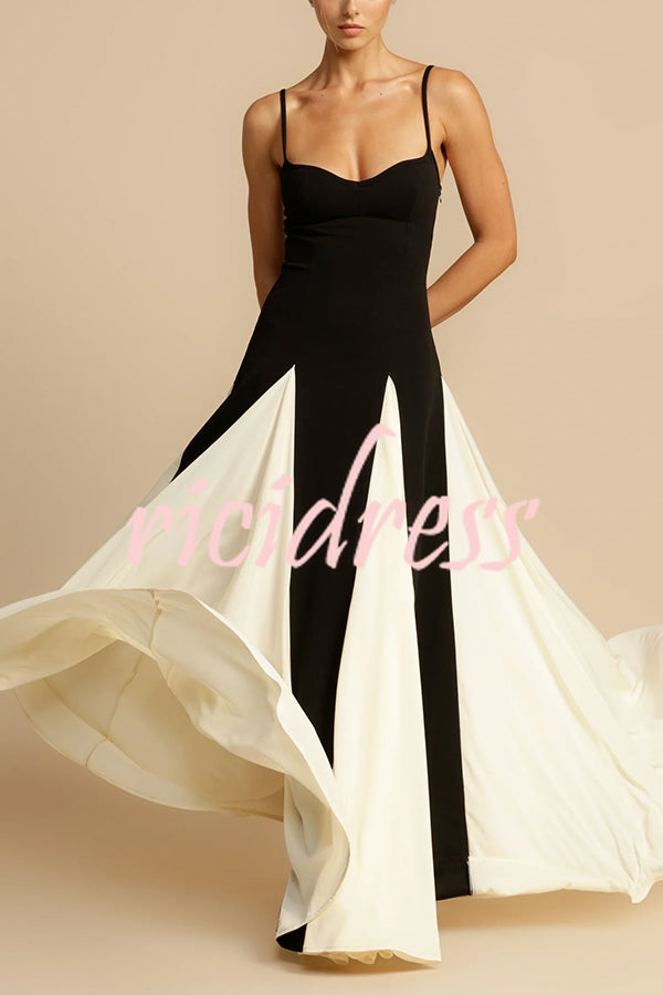 Timeless Elegance Panelled Tulle A-line Slip Maxi Dress