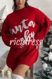 Santa Baby Loose-fitting Long-sleeved Mid-length Knit Sweater
