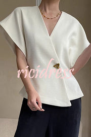 Fashion Button V-neck Asymmetrical Suit Vest