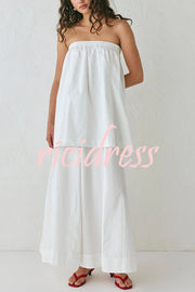 Hali Cotton Blend Elastic Bust Double Layered A-line Maxi Dress