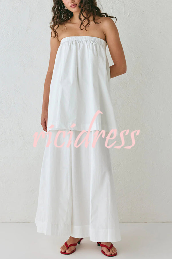 Hali Cotton Blend Elastic Bust Double Layered A-line Maxi Dress