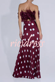 Eye-catching Organza Multi-layer Petal Ruffles Details Strapless Tank