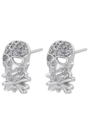 Halloween Zircon Skull Stud Earrings