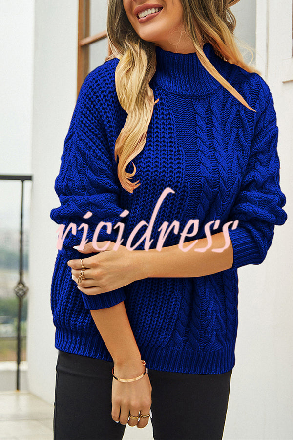 Solid Color Twist Knitted Pullover Knitted Long Sleeved Sweater