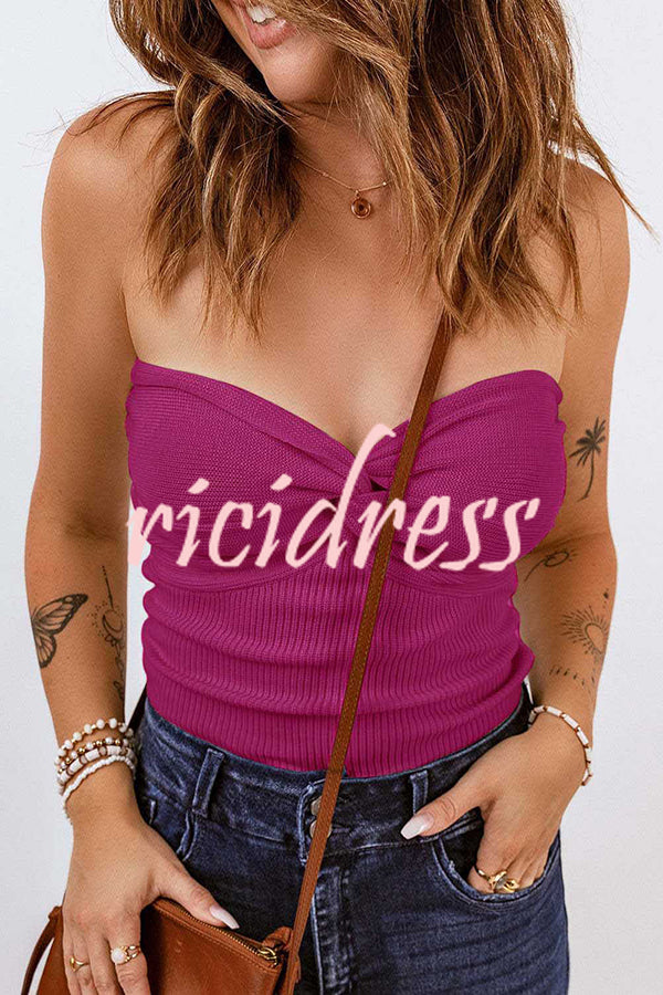 Sexy Tube Knit Ribbed Slim Backless Tank Top